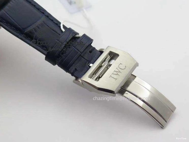 MIROTIME 0723 Pilot Chrono SS IW387809 ZF 1:1 Best Edition Silver Dial Blue Numbers On Blue Leather Strap A Lightweight 7263